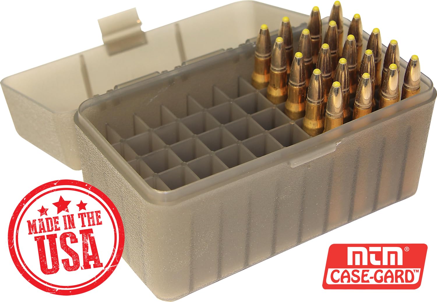 Amazon.com: MTM Case-Gard RL-50-41 Rifle Ammo Box, 50 Round, FIts
