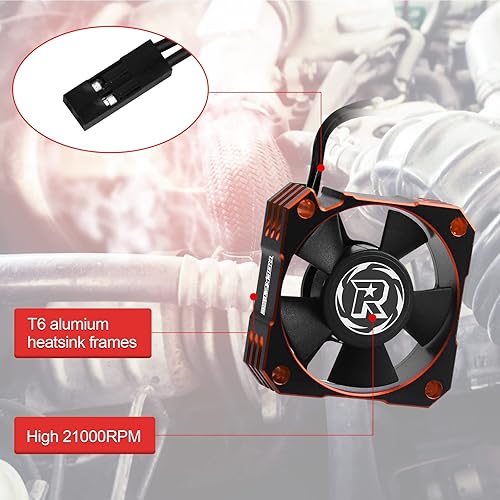 Miniatura 3 de Paquete de 2 ventiladores de refrigeración de motor RC de 1.378 in, 21000 RPM, 8.4 V, ventilador de refrigeración de motor ESC de aluminio para