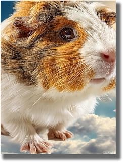 IZTAWEY Guinea Pig Canvas Wall Art Painting Prints on Canvas, Animal Canvas Prints Artwork for Living Room Bedroom Home Wall Decoration Frameless 12x16 Inch