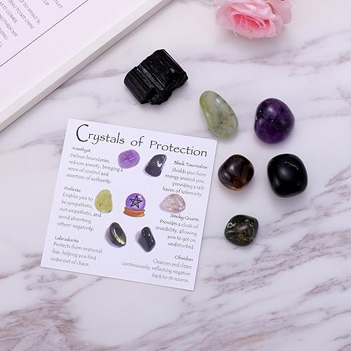Miniatura 4 de Juego de cristales de protección, cristales de protección para proteger la negatividad y la defensa espiritual, regalos espirituales para amigos de