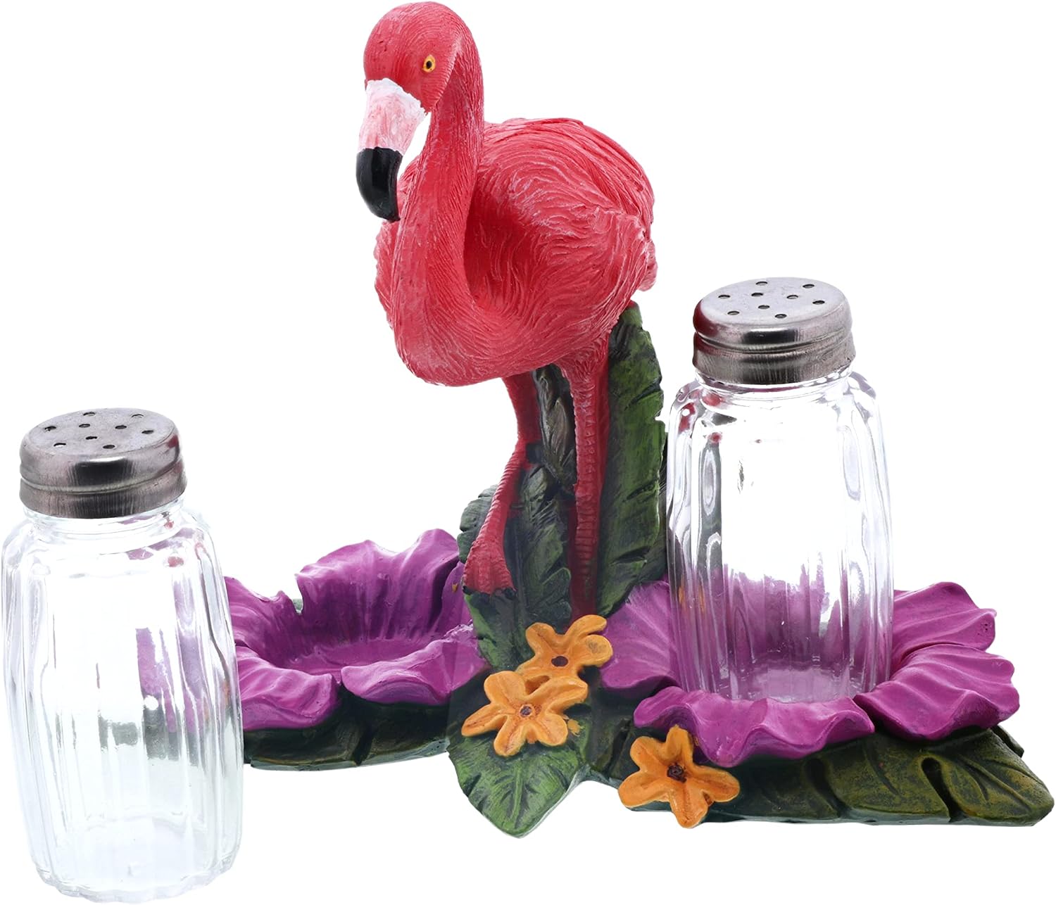 Jungle Animals Kitchen Décor Novelty Salt and Pepper Shaker Set With Holder - Baby Elephant