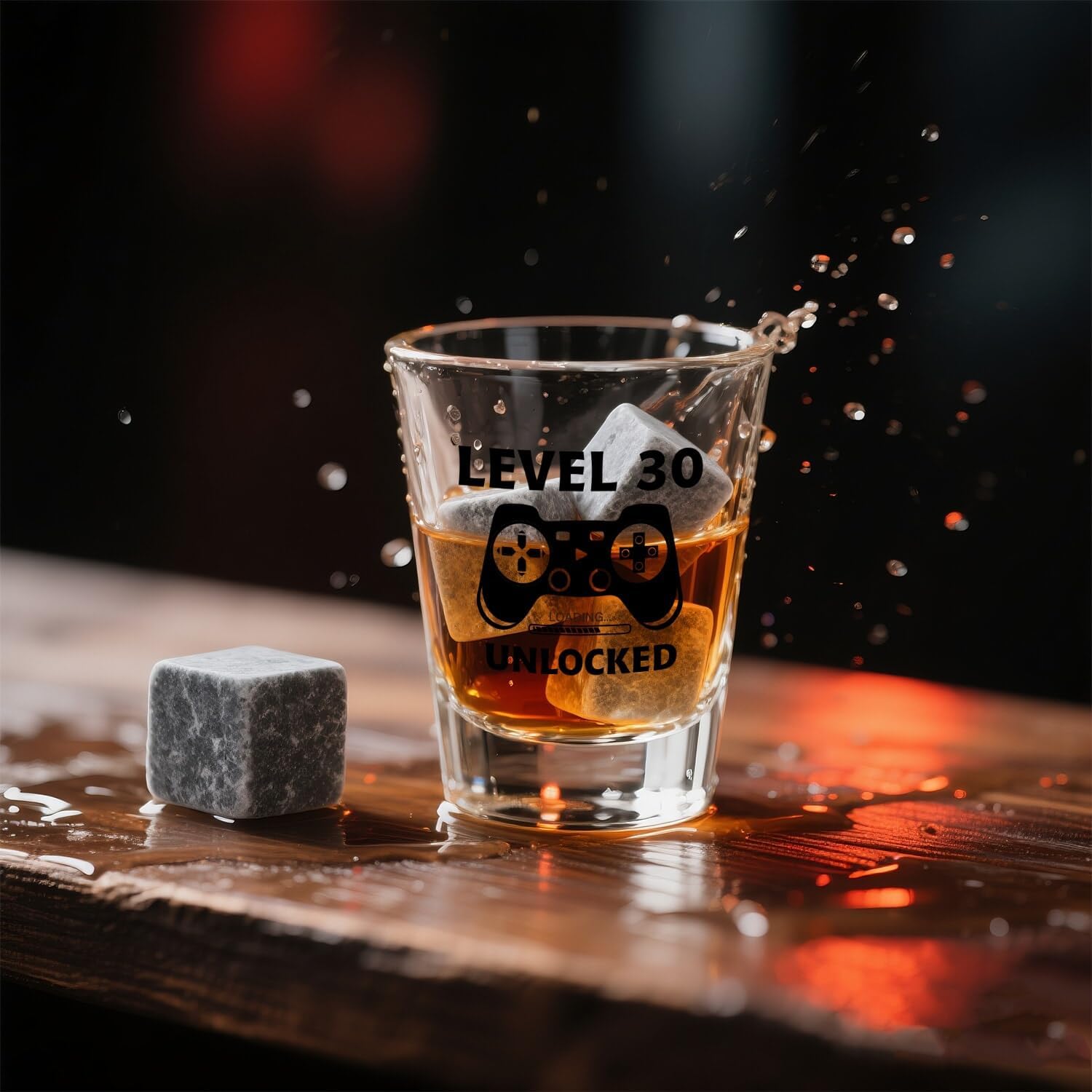 Ithmahco 30th Birthday Gifts for Him Her – LEVEL 30 UNLOCKED Shot Glass with Wooden Box – Cheers To 30 Years Old, Cool 30th Birthday Party Decoration – Turning 30 Bday Gift for Men, Brother, Friend - Image 2