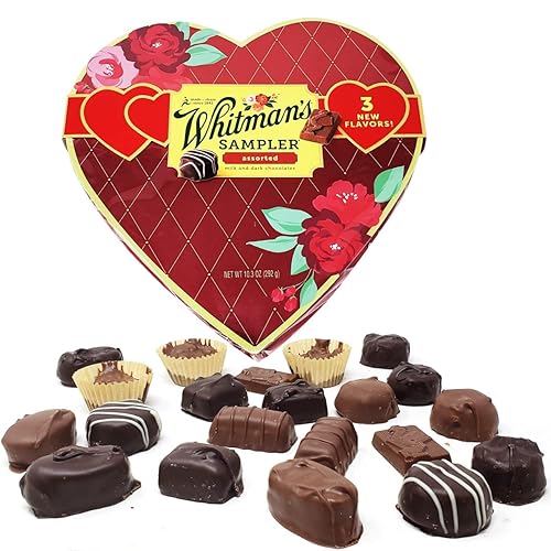 Miniatura 1 de Whitman's - Corazón surtido de chocolates para el día de San Valentín  10.3 dulces de corazón de chocolate  Regalo del día de San Valentín surtidos
