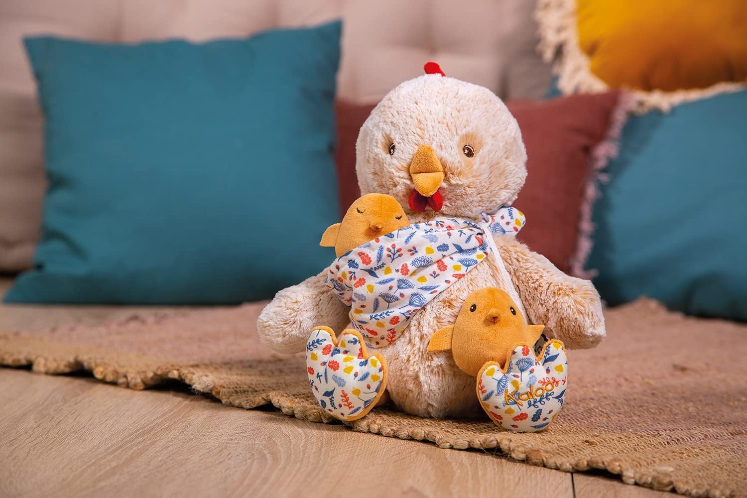 KALOO - Linoo - Peluche papà Pollo Paul e Il Suo Piccolo, 35 cm - sin dalla Nascita, K9711