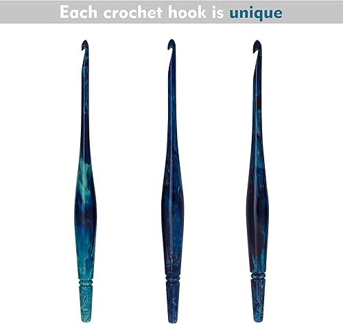 Miniatura 2 de Ommi - Ganchos de ganchillo con mango ergonómico, gancho de ganchillo hecho a mano de 7 pulgadas, aguja de tejer, tejido de hilo para manualidades,