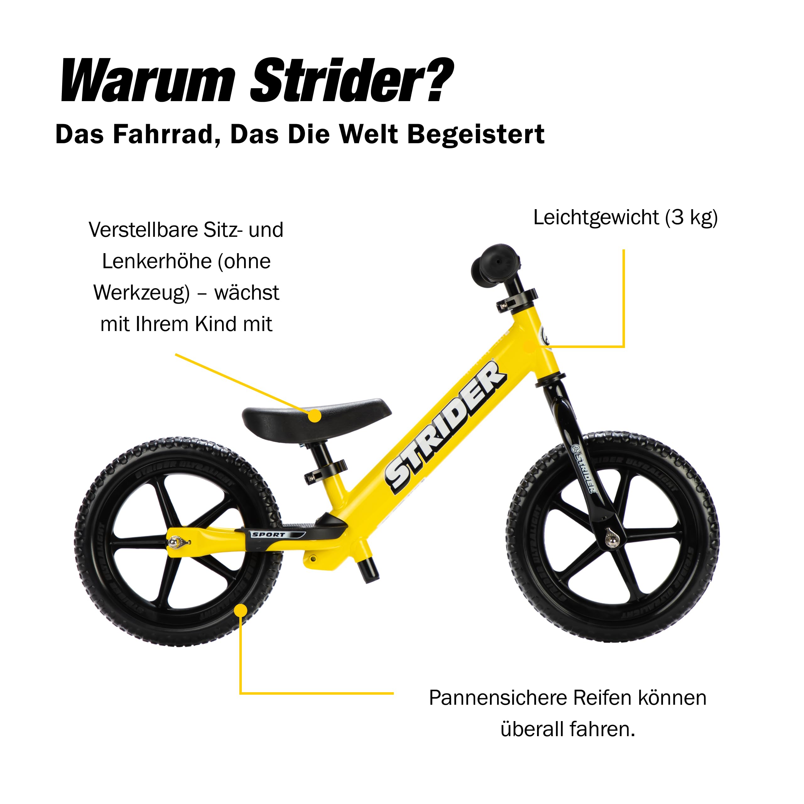STRIDER 12 ST-J4 ホワイト Save the Children Strider 12 Sport Children's Balance Bike, 12 Inches, 18 Months to