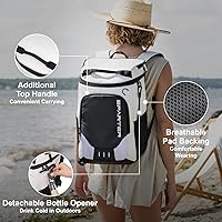Vista 6 de SPARTER - Mochila enfriadora aislada a prueba de fugas para 33/49 latas, bolsa térmica con 2 compartimentos aislados, mochila de playa, viaje