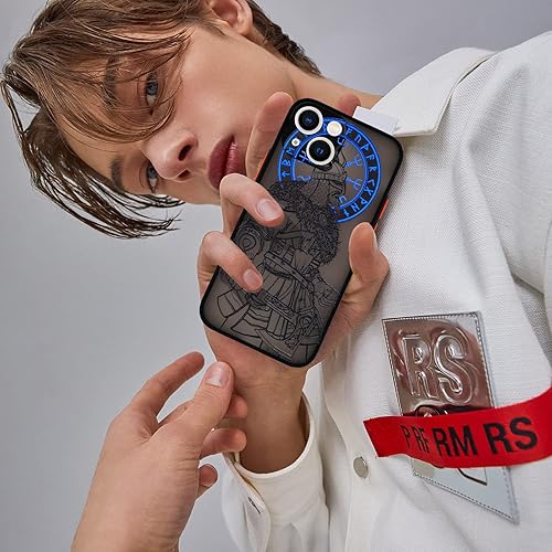 Vista 47 de Cool Gladiator - Funda para teléfono con relieve 3D, compatible con iPhone 12 Pro, funda transparente esmerilada a la moda Gladiador