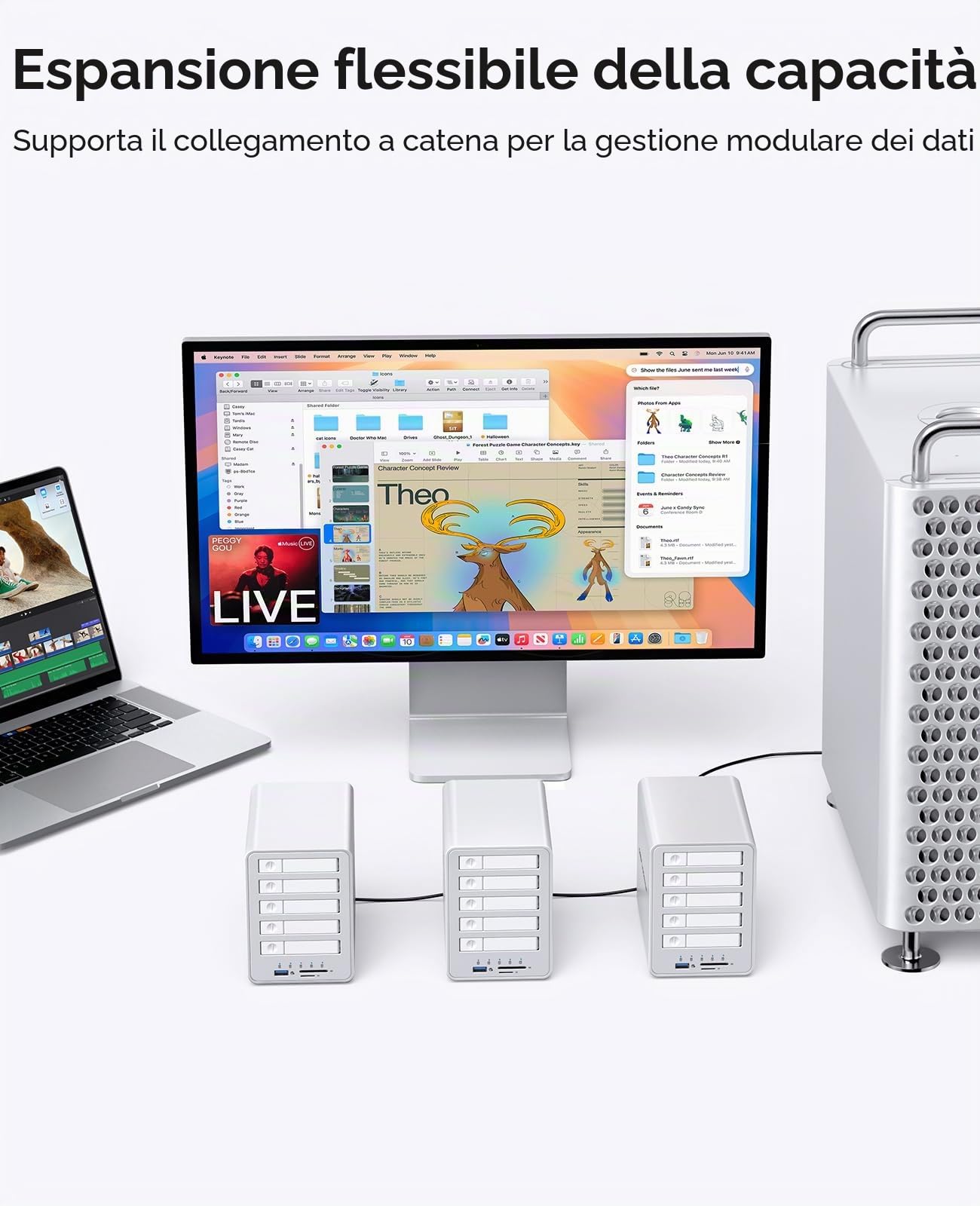 ORICO All-flash Docking Station per Hard Disk 5-Bay RAID Custodia per Disco Rigido Compatibile con HDD e SSD 2,5 SATA con 10Gbps USB 3.2 Gen 2, Supporto Estensione Daisy Chain e 7 Modalità RAID-8858
