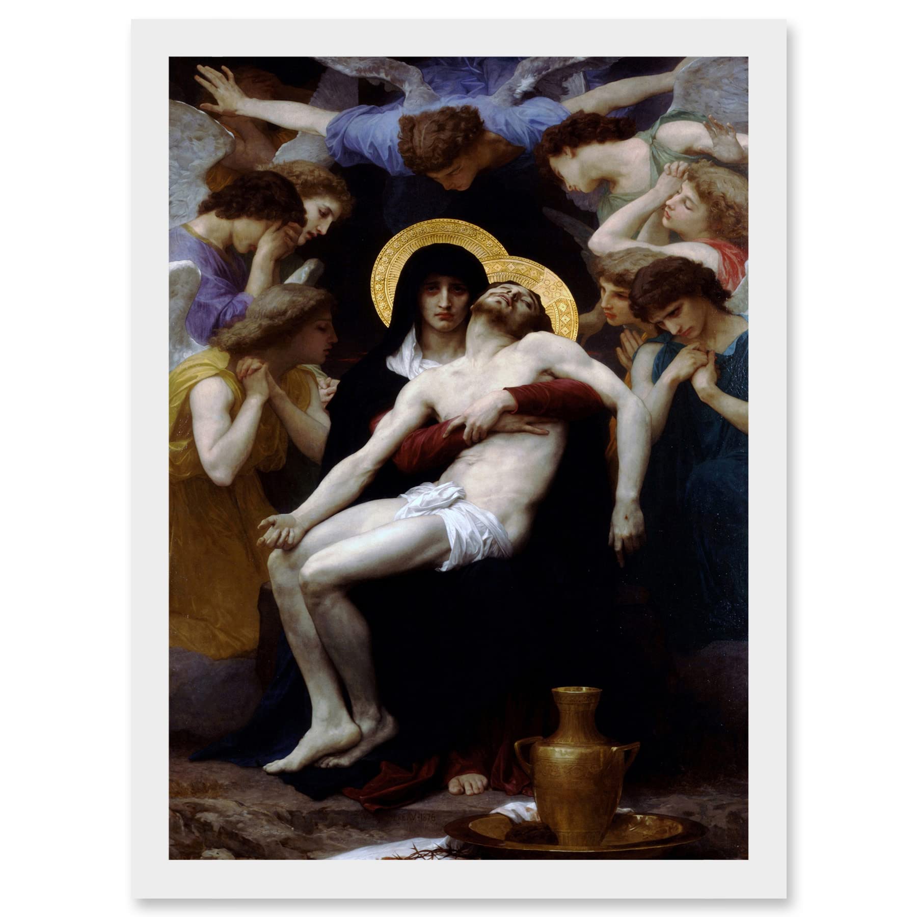 Artery8 William Adolphe Bouguereau Pieta Jesus Mary Christian Artwork Framed Wall Art Print A4