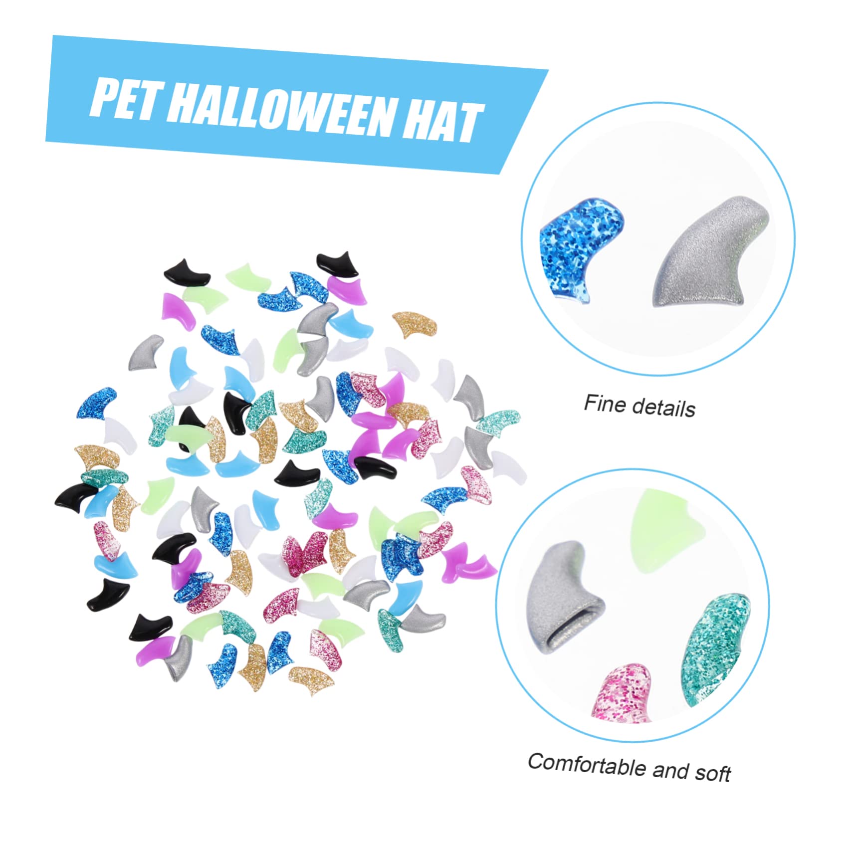 ABOOFAN 50 Juegos Kit De Uñas De Gato Cubiertas De Uñas De Gato Cubiertas De Garras Blandas Cubiertas De Garras De Gato para El Cuidado De Las Garras Clavo Gel De Sílice Suave