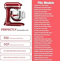 Vista 3 de 5.5-6QT Stainless Steel Flat Beater for KitchenAid Stand Mixer, Kitchen Aid Paddle Attachment Accessories/No coating/Dishwasher Safe Replacement for