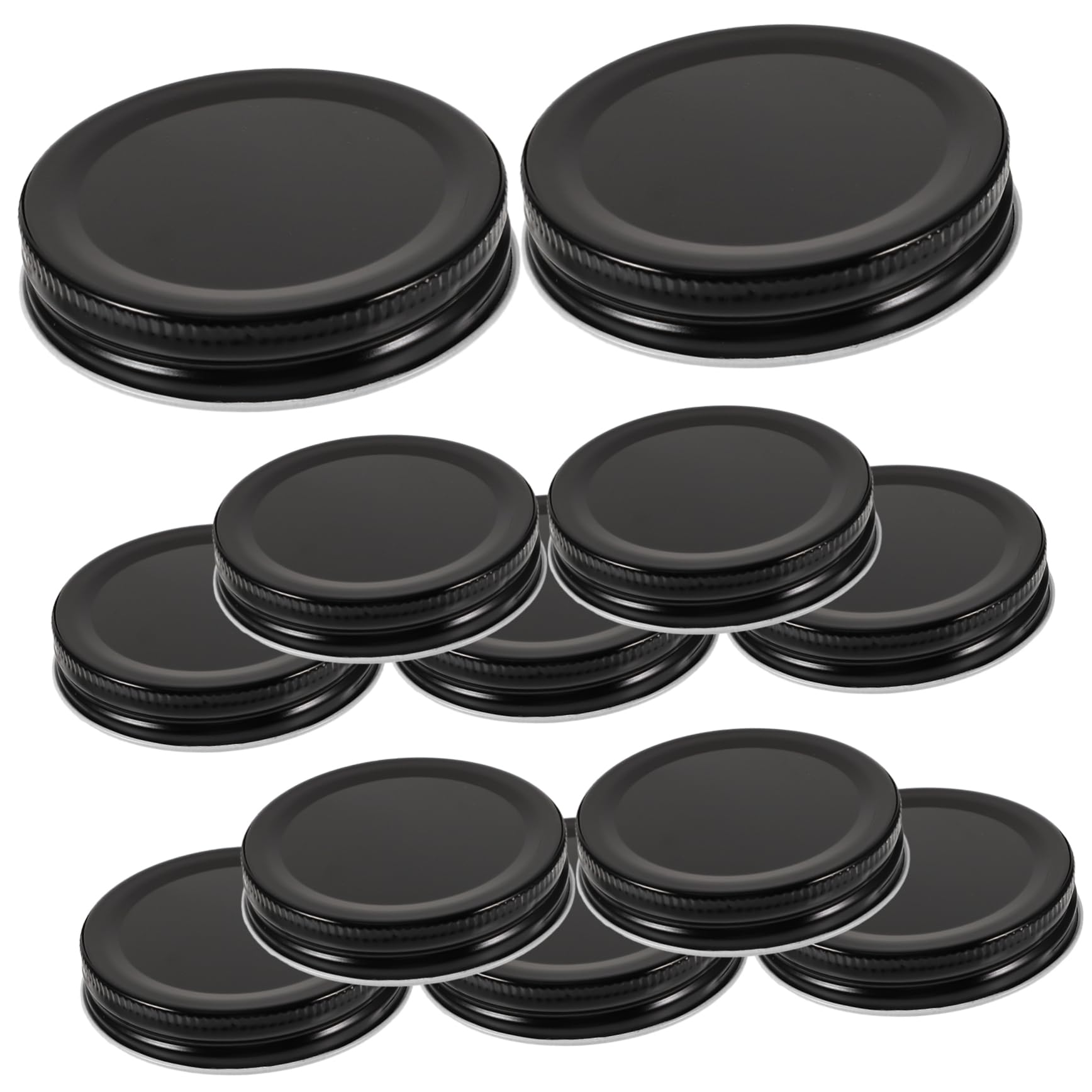 Ciieeo 60 Pièces Couvercle de pot couvercle intégré à bouche standard de 70 mm couvercle de pot scellé (bouche standard de 70 mm noir) 36 pièces housse de rangement housse rangement