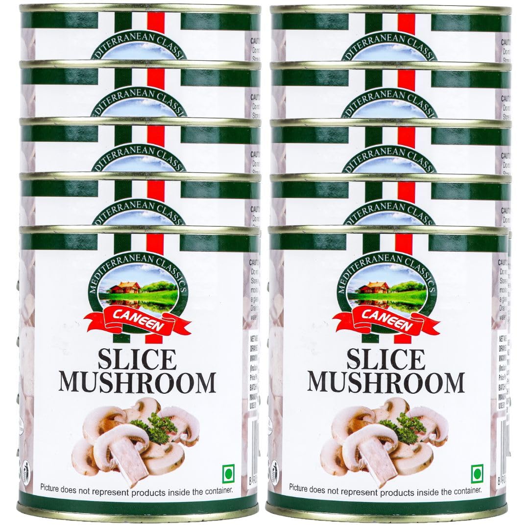 CANEEN - Slice Mushroom 800g*10 | Rich in Protein & Fibres | Gluten Free, Non GMO | No Added Preservatives & Colours | Fresh Sliced Mushrooms (Pack of 10)-image-39