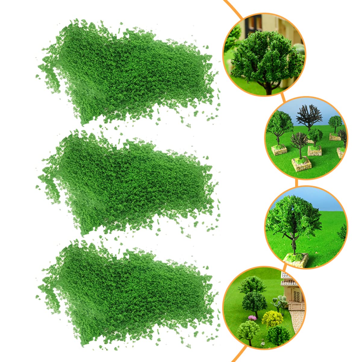 EXCEART Green Sponge Grass Powder for Crafts 3 Bags 2.12Oz Each Artificial Grass Flock Scatter Model Railway Landscape Diy Scenery Basing Material - Image 4