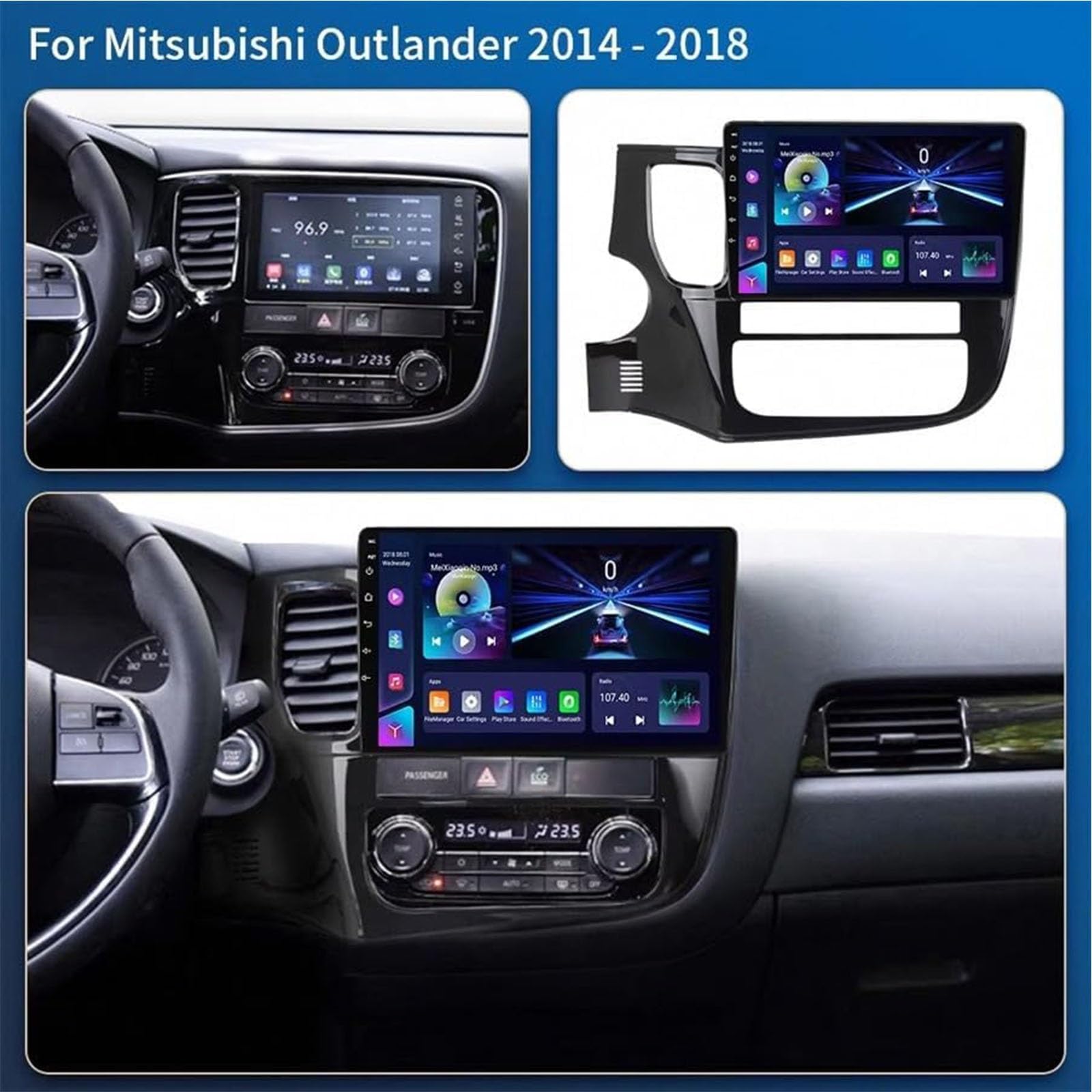 Radio samochodowe do Mitsubishi Outlander 3 2012-2018 | Ekran dotykowy z systemem Android 15 z bezprzewodowym systemem Android Auto GPS WiFi Navi SWC FM (8-rdzeniowy 4 + 64 G)