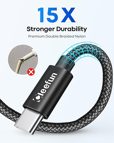 Miniatura 5 de CLEEFUN - Cable USB C 6 pies, 5 unidades, cable USB A a tipo C, cable de carga rápida C trenzado compatible con Samsung Galaxy S22 S21 S20 FE Ultra
