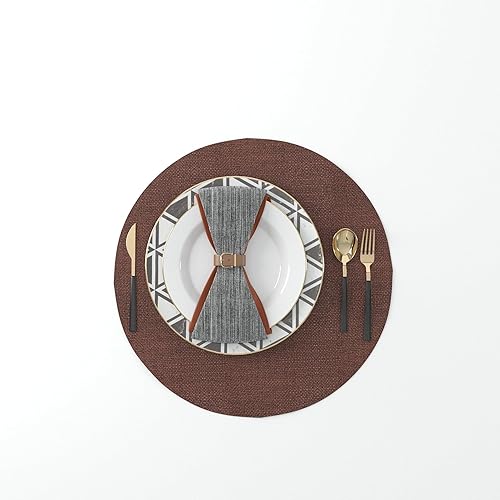 Miniatura 97 de Juego de 4 manteles individuales de lino suave hechos a mano resistentes al calor, manteles individuales para mesa de comedor, manteles individuales