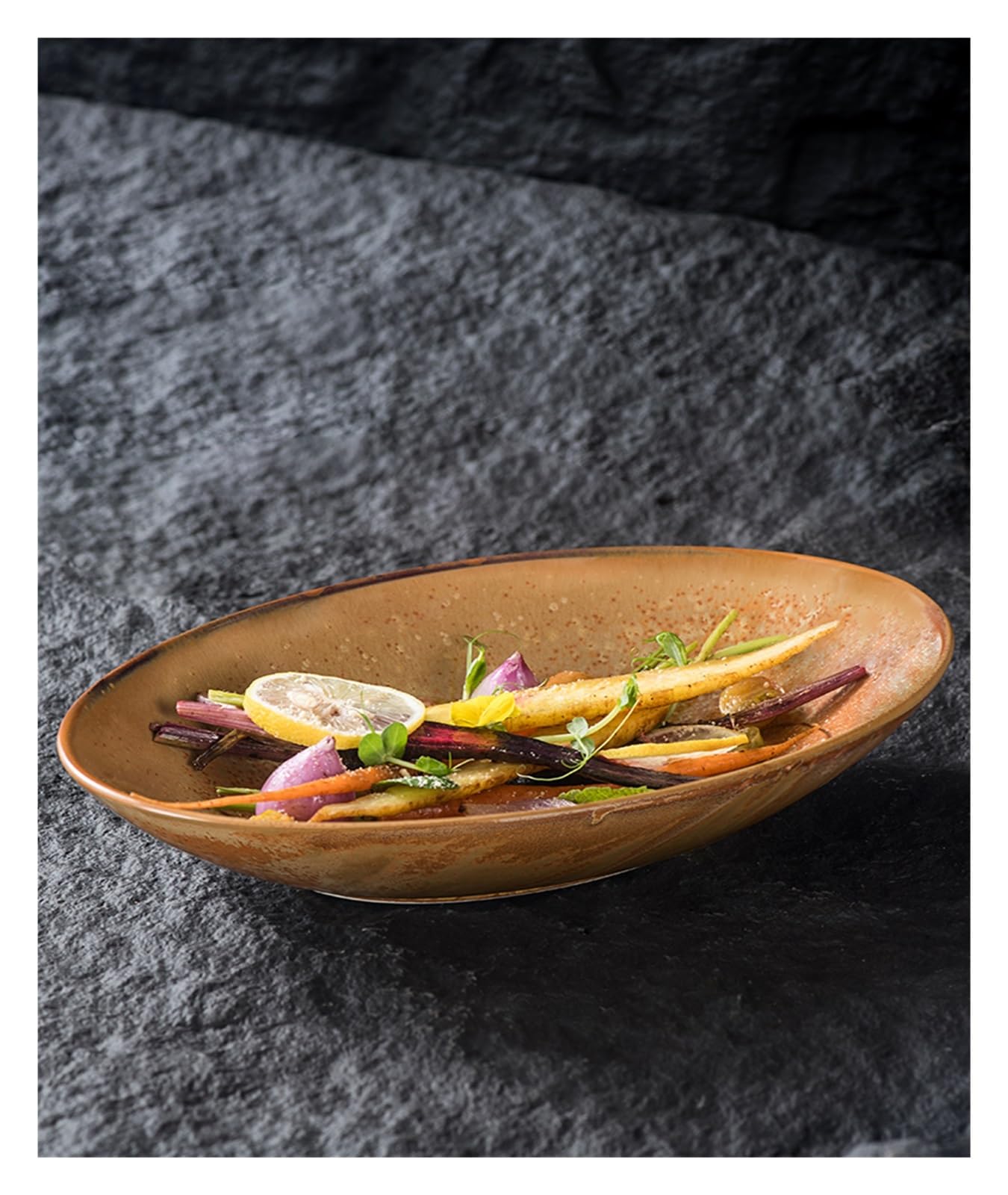 Cuencos para Mojar Plato de Pescado Ovalado de cerámica Creativo, Plato de Pescado al Vapor for el hogar, Plato de Cena japonés for Hotel Cuencos de Aperitivo(D)