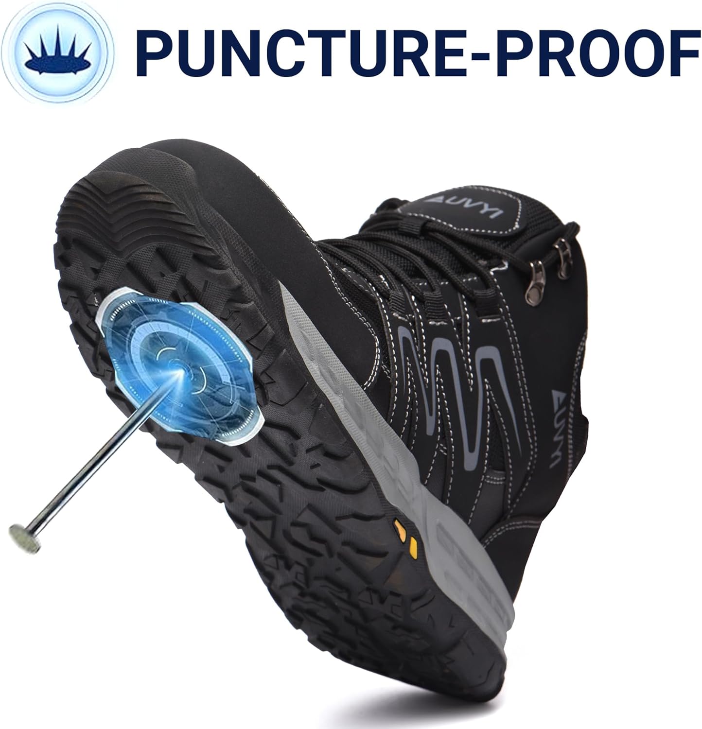 Steel Toe Work Boots for Men – Wide Toe Lightweight Breathable Safety Shoes, Slip-Resistant Industrial & Construction Work Footwear - Image 6