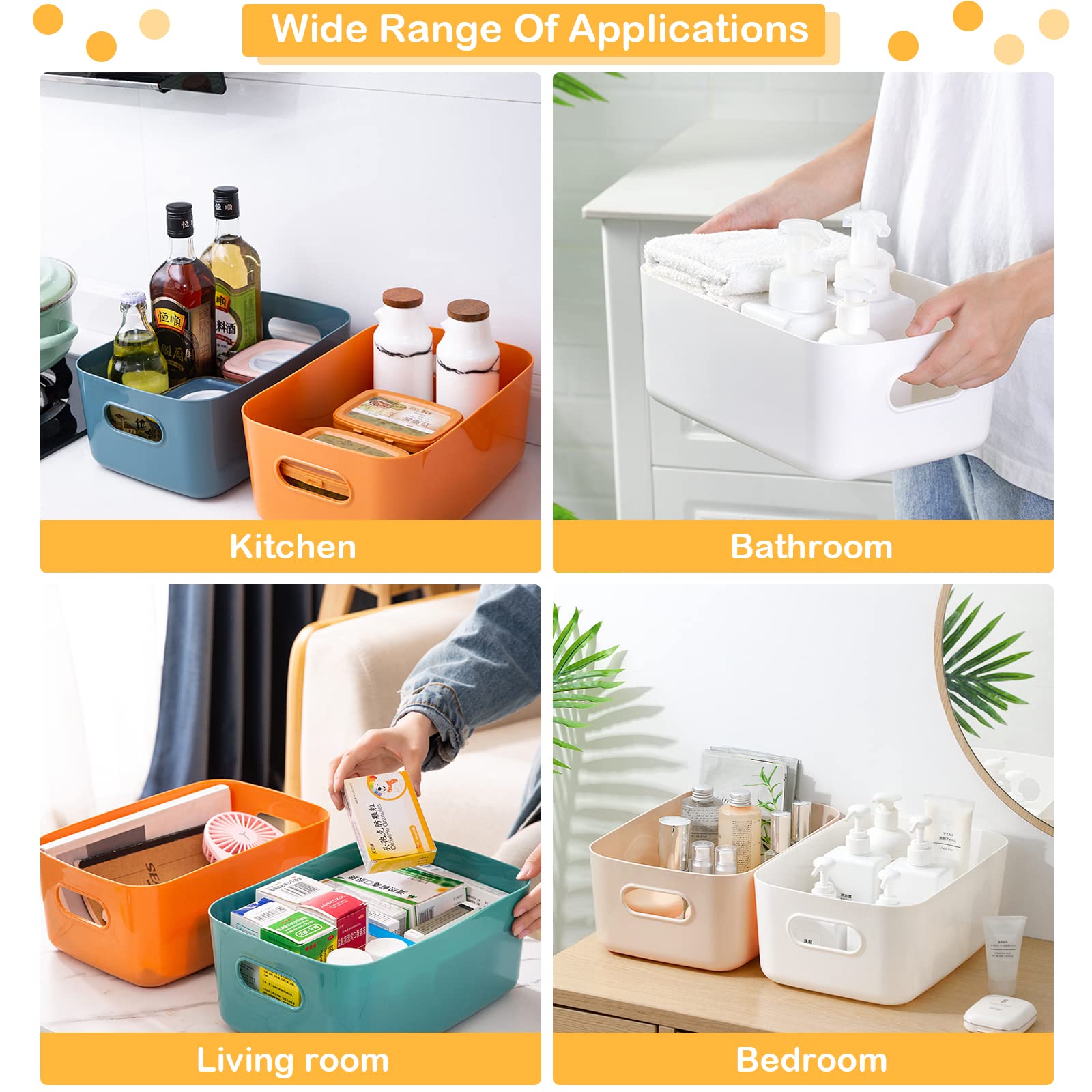 NAMYEUT Lot De 10 Paniers Rangement En Plastique Gris, 24,5 X