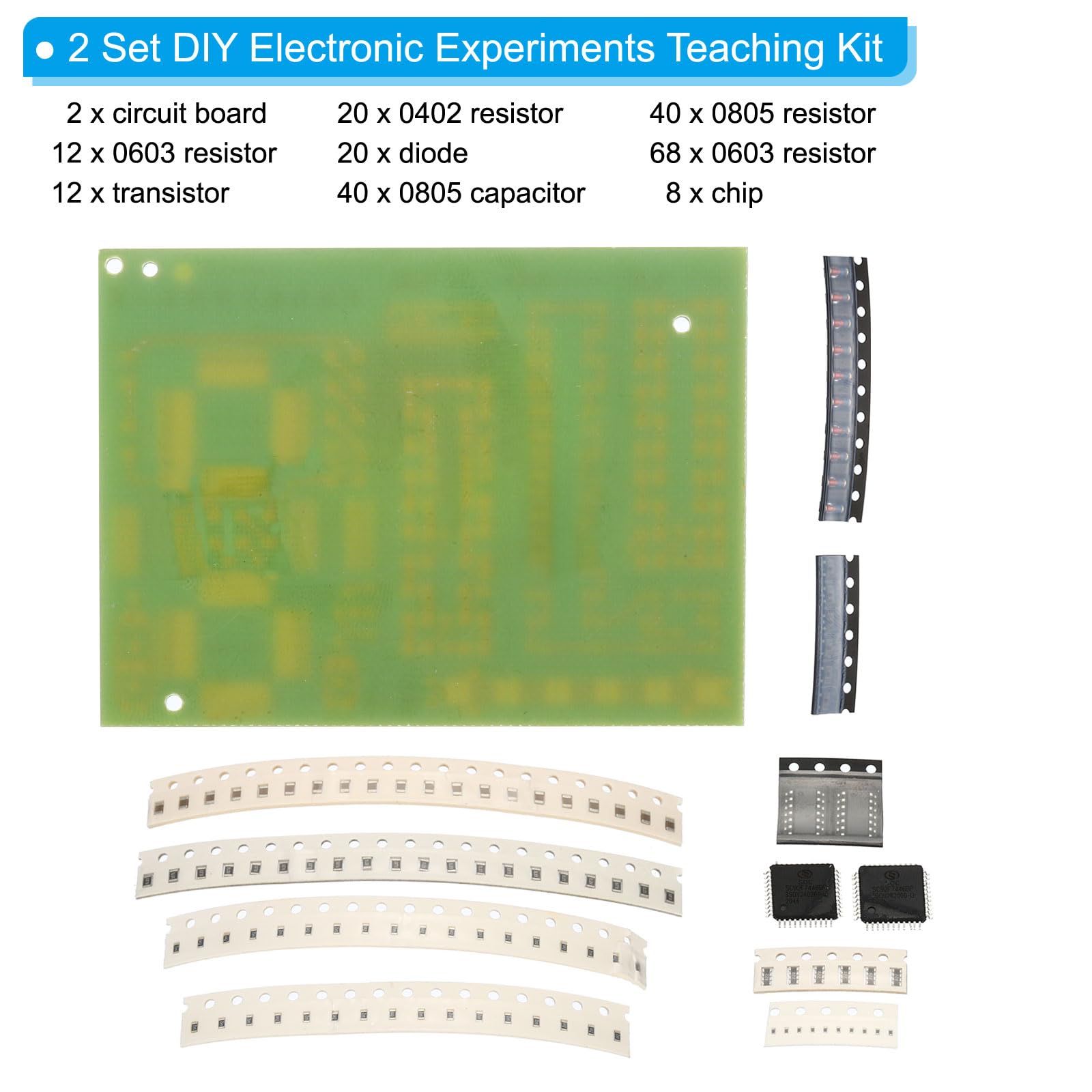 Produktbild von SMT-Lötübungsplatine – Elektronisches Bauteil-Schweißpraktikum Für SMD, Grüne Platine, Aus China