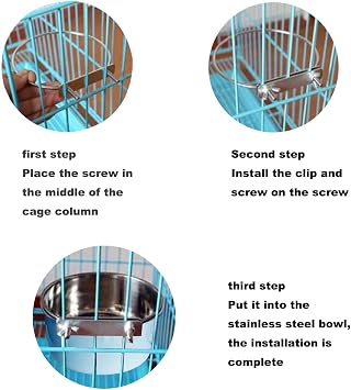 Water Bowl for Dog Crates & Cages,2-in-1 Crate Type Pet Hanging Bowl,Stainless Steel Cage Dog Bowl,Medium Sized Dog Feeder Food Water Bowl (Blue1.7l/1pcs)