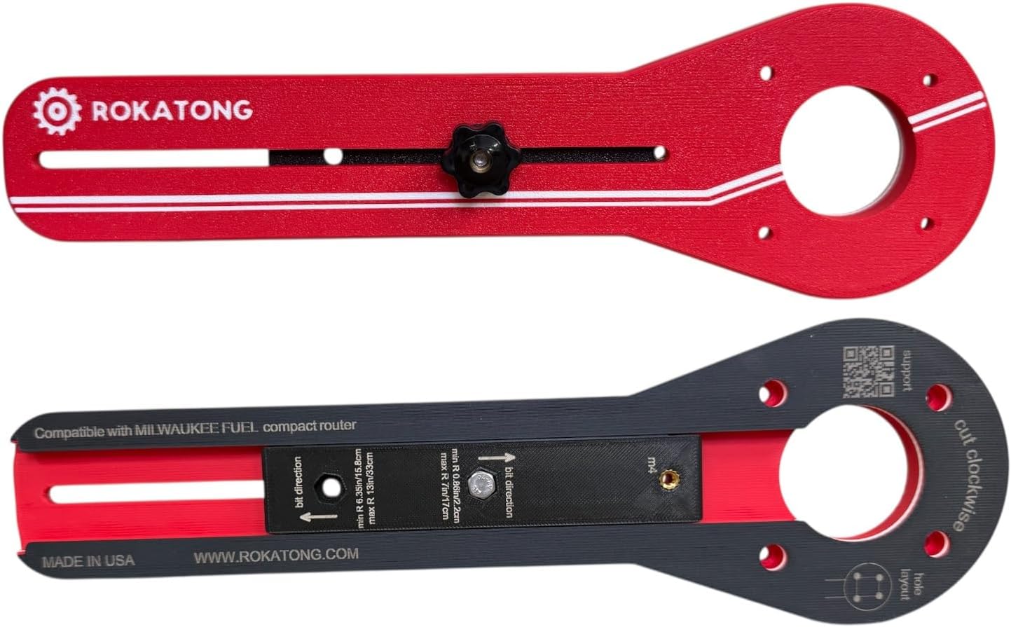 Router Circle Jig – Adjustable Circle Cutting Guide Attachment for Compact Trim Routers, Precision Tool for Perfect Circular Cutouts 1.6"–37" (Milwaukee M18 Fuel) – Made in USA