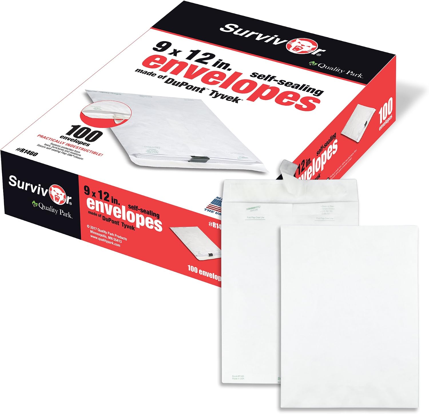 Survivor R4430 Tyvek Expansion Mailer (Case of 100) and Quality Park Survivor R1460 Tyvek Mailer (Box of 100)