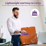 Pad de souris ergonomique avec la peau amie Lycra Mémoire de la mousse repose, lisse facile-propre PP Surface non glissante PU Base – Idéal pour Vertical, Ergonomic & Souris de bureau (Lavande pourpre)