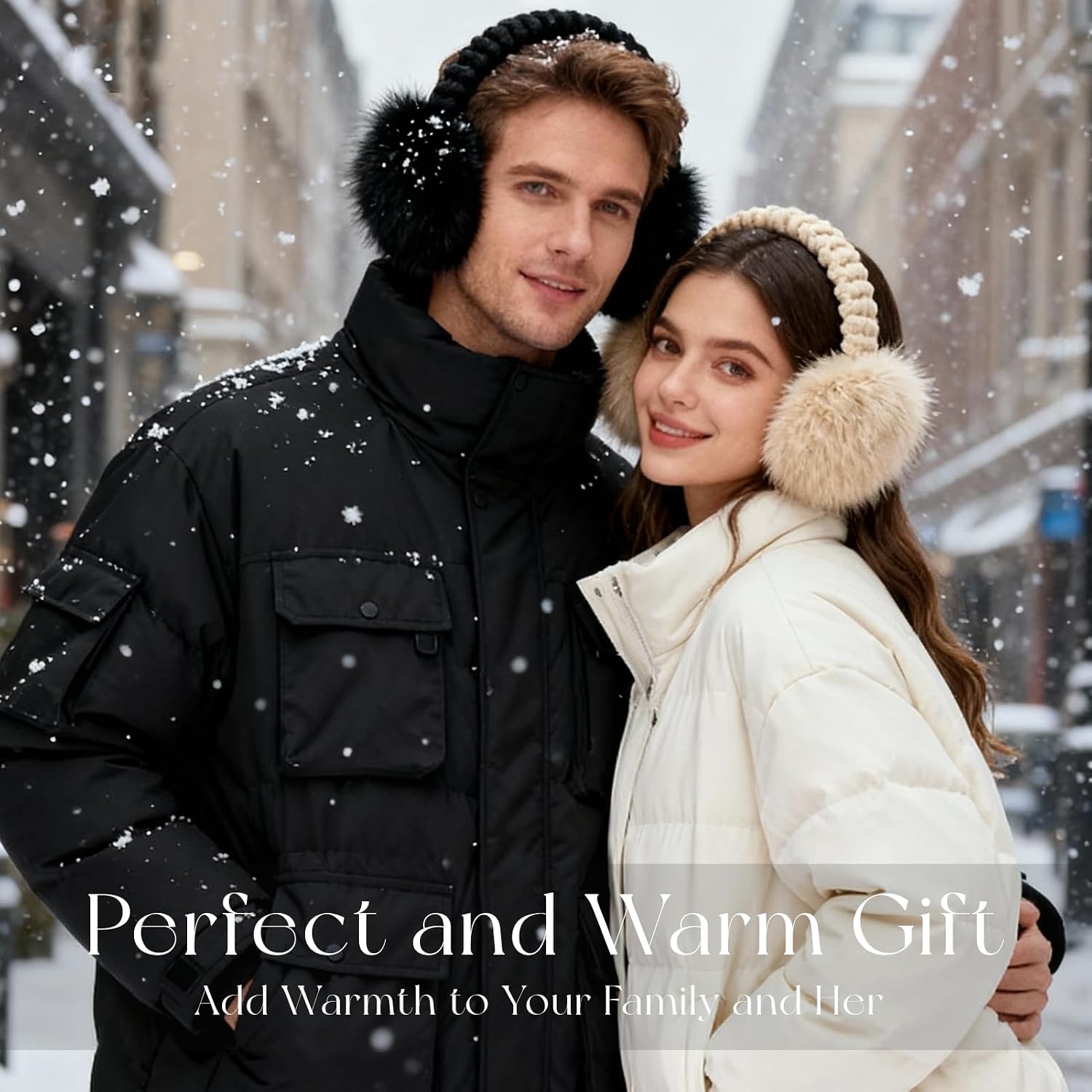 VEKDA Winter Ear Muffs for Women Foldable Faux Fur Ear Warmers Fluffy Cold Outdoor Soft Earmuffs Covers