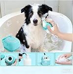 7 in-1 Dog Bath Grooming Kit – Dog Shampoo Brush, Deshedding & Massage Brush, Bath Gloves, Detangling Dog Comb For Short Long Haired Dogs and Cats