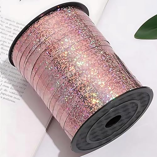 Miniatura 5 de Cinta rizadora metálica brillante de 500 yardas, arco iris, globo multicolor, rollo de cuerda iridiscente para envolver regalos (1,499.3 ft x 0.197