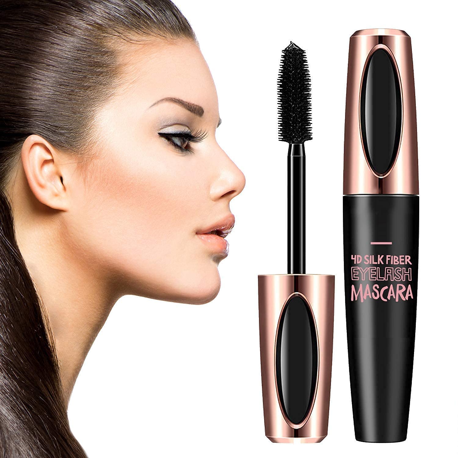 4D Silk Fiber Lash Mascara, Lengthening and Thick, Long Lasting, Waterproof & Smudge-Proof, Hypoallergenic Formula 2 Pack : Beauty & Personal Care