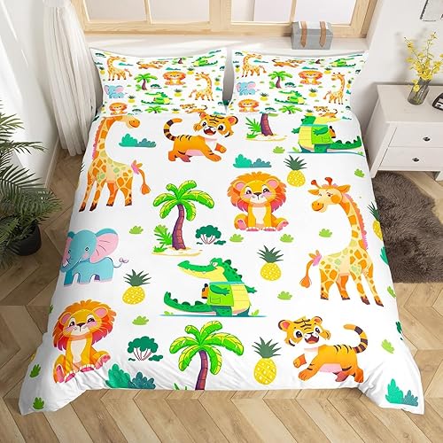 Vista 154 de Funda de edredón de zorro individual, funda de edredón de zorro de dibujos animados, búho de zorro bosque, juego de ropa de cama para niños, Multi 07