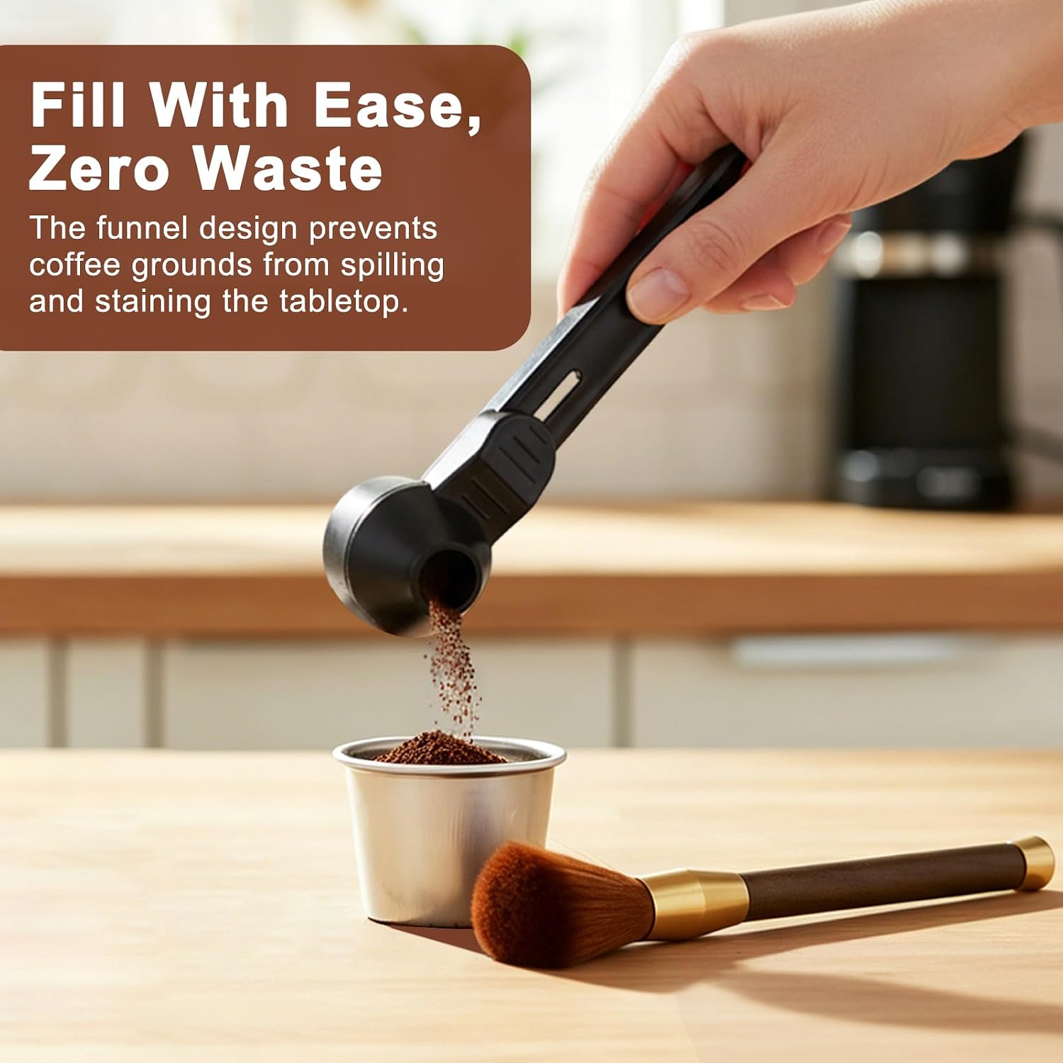 2pcs Coffee Scoop with Funnel, 2 TBSP K Cup Reusable Powder Scoop image 3