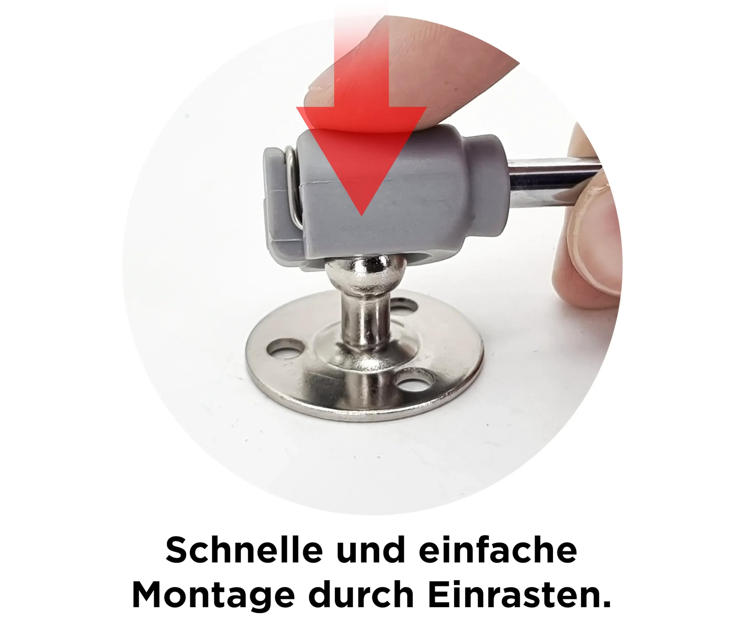 Produktbild von Stolmet Gasdruckfeder 80N – 2 Stück Mit Befestigung, Für Schranktüren, Sanftes Öffnen & Schließen, Grau