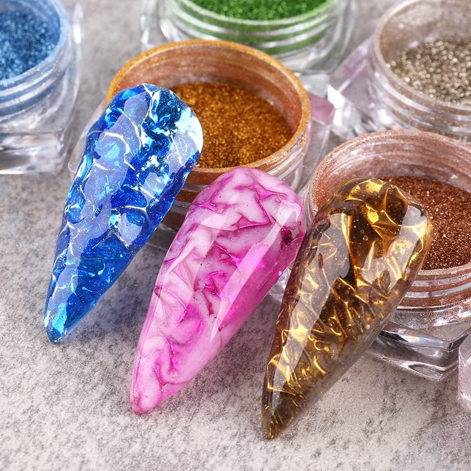 23 Box Mirror Nail Glitter Powder Set Metal Bubble Design Nail Chrome Pigment Rubbing Dust DIY Manicure Decoration Lamcb01-24-1