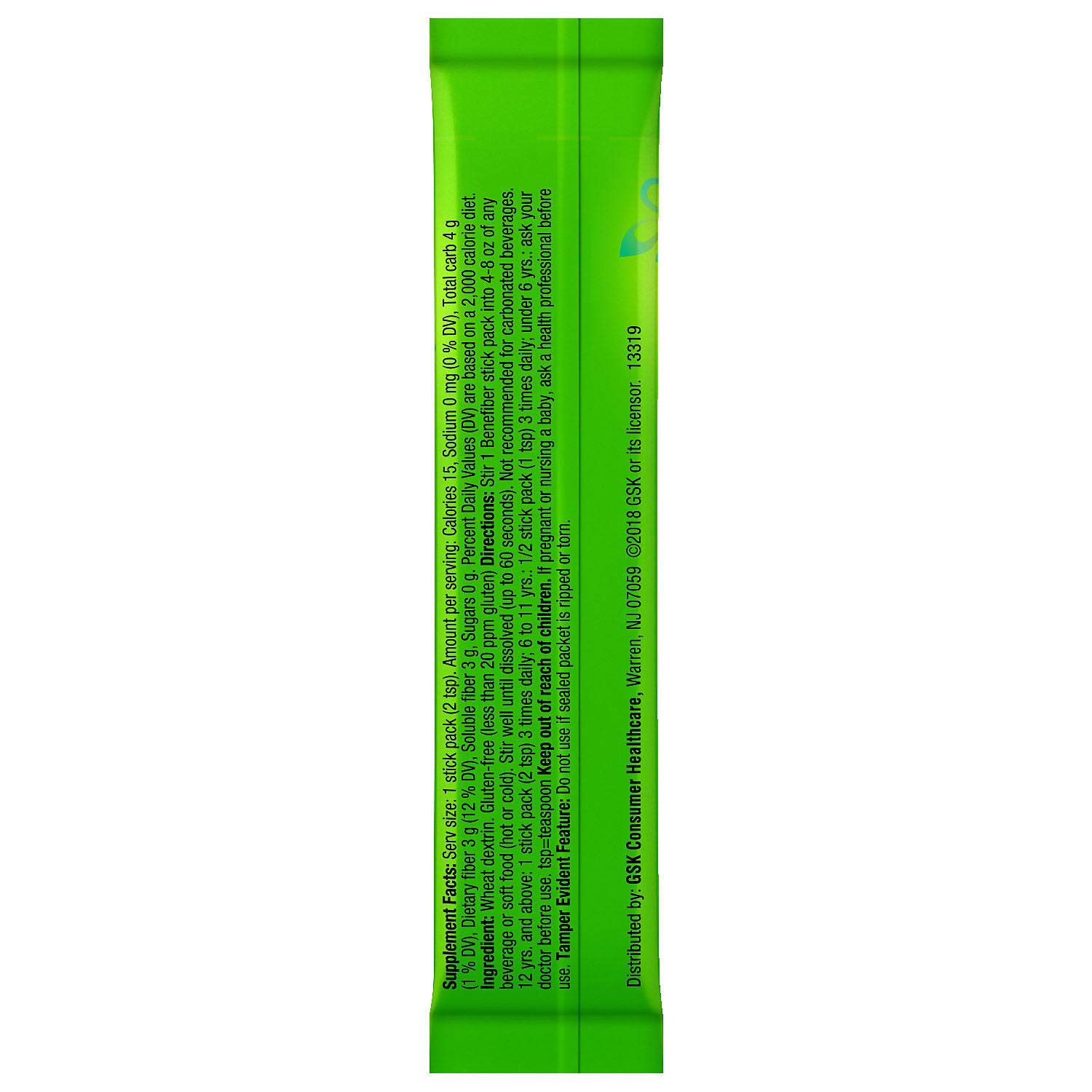 Benefiber On The Go Fiber Supplement Stick Twin Pack (72 ct.)