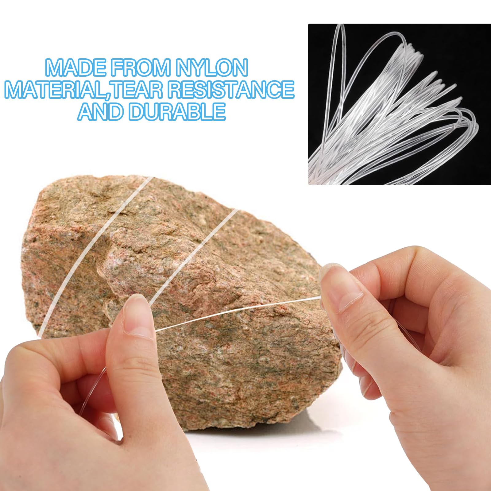 XGOPTS Fil De Pêche Nylon Transparent 0,8mm X 200m + 100 Manchons Aluminium - Résistant 26kg
