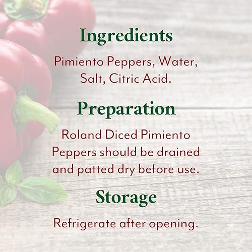 Miniatura 6 de Roland Pimientos rojos picados en cubitos, alimentos importados especiales, lata de 28 onzas (6 unidades) – El embalaje puede variar