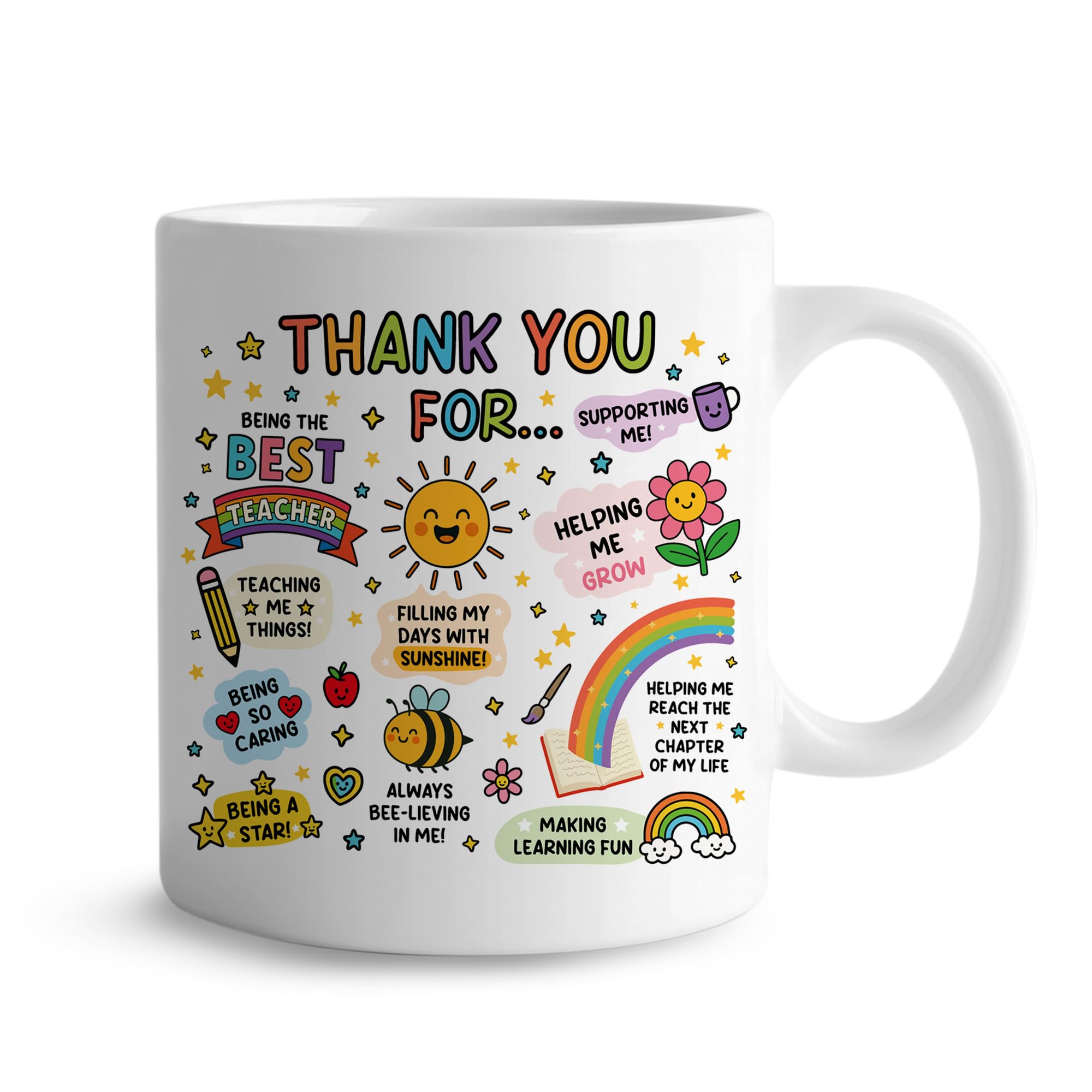 RED OCEAN Teacher Thank You Mug Teacher Appreciation Gift for Women End of Term Gifts for Leaving School Nursery Preschool Ceramic Mug Gift Teachers