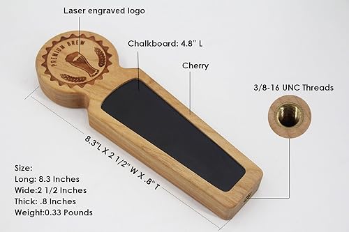 Miniatura 2 de Mangos de madera para barril, hechos de cereza, 8.3 pulgadas de largo, mango de grifo de cerveza de vino con parte superior redonda, regalo para