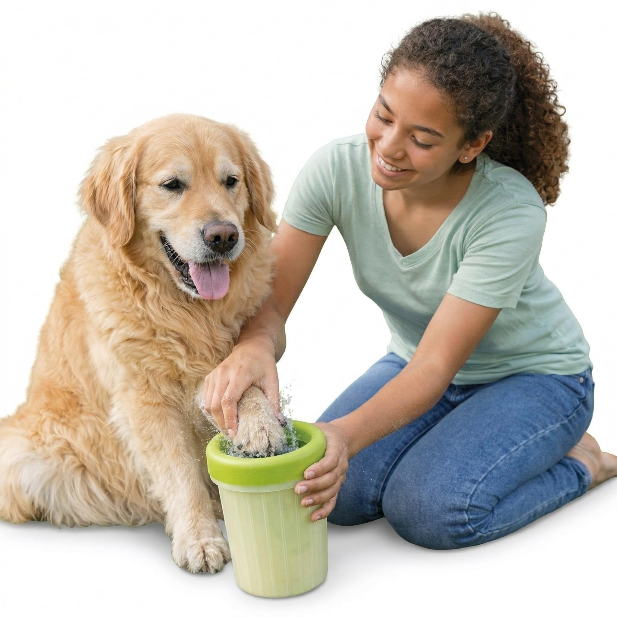 Dog Paw Cleaner Cup with Soft Silicone Bristles, Portable Mud Remover, Reusable Travel Paw Washer for Small, Medium and Large Dogs (Blue, 9 by 11cm)