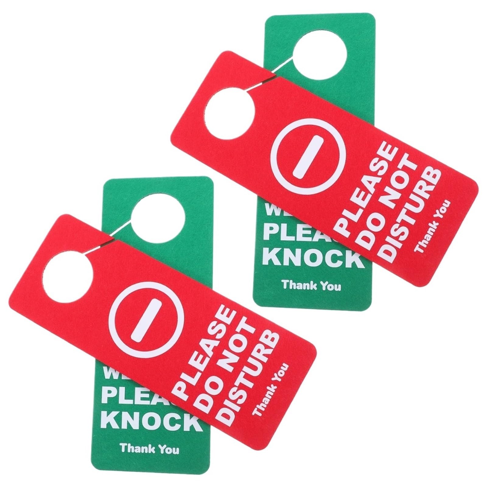 Door Handle Hanging Sign 4 Pcs Do Not Disturb Door Hanger Room Sign Please Knock Indicator Knob Bussiness Hotel Hanging Felt Knobs