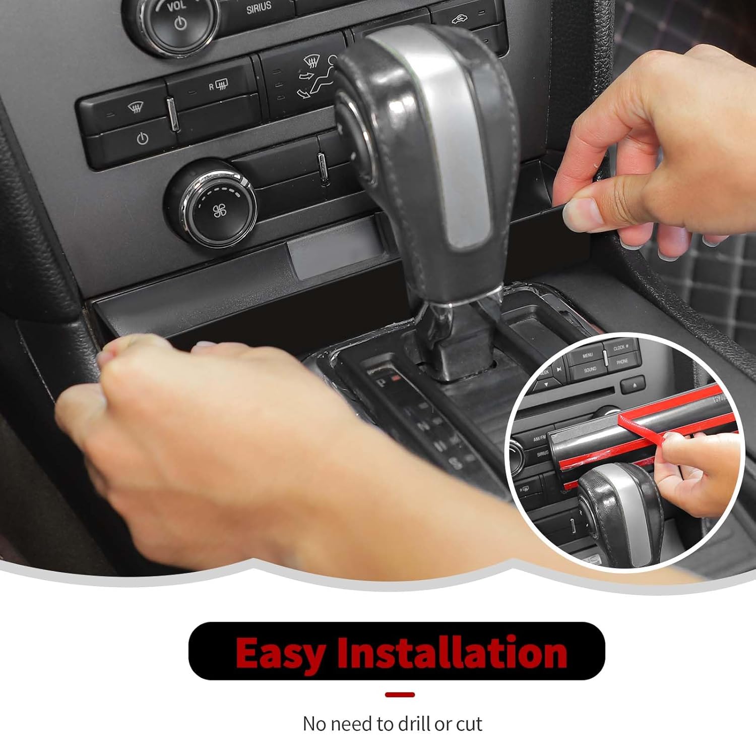 RT-TCZ Center Console Gear Shift Storage Box Tray Organizer Accessories Compatible with Ford Mustang 2010-2014