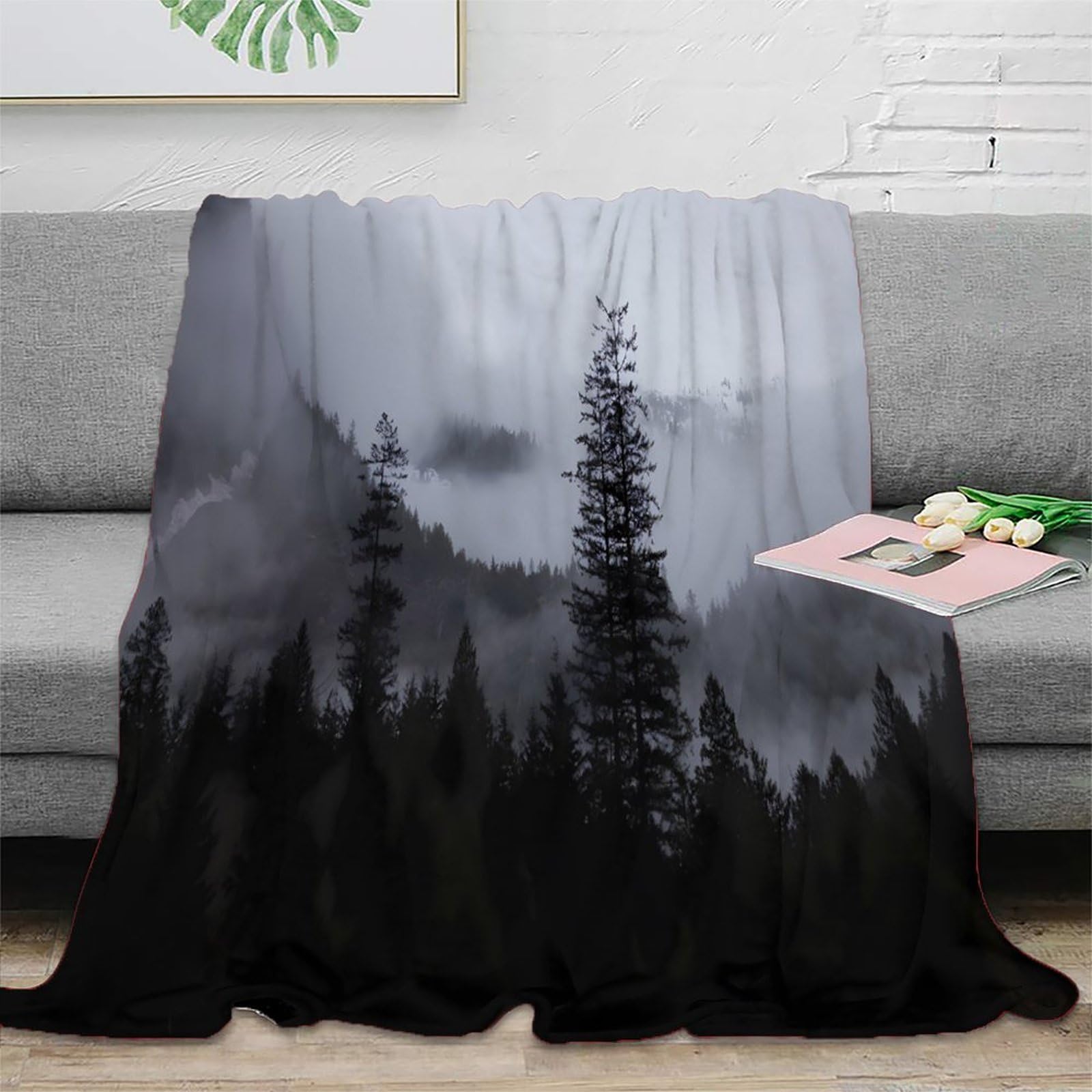 Couverture forest landscape moelleuse pour foyers et familles 150x200cm