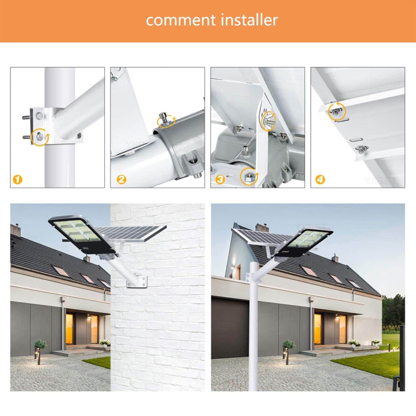 Lampadaire Solaire à LED Buat Avec Détecteur De Mouvement Et De