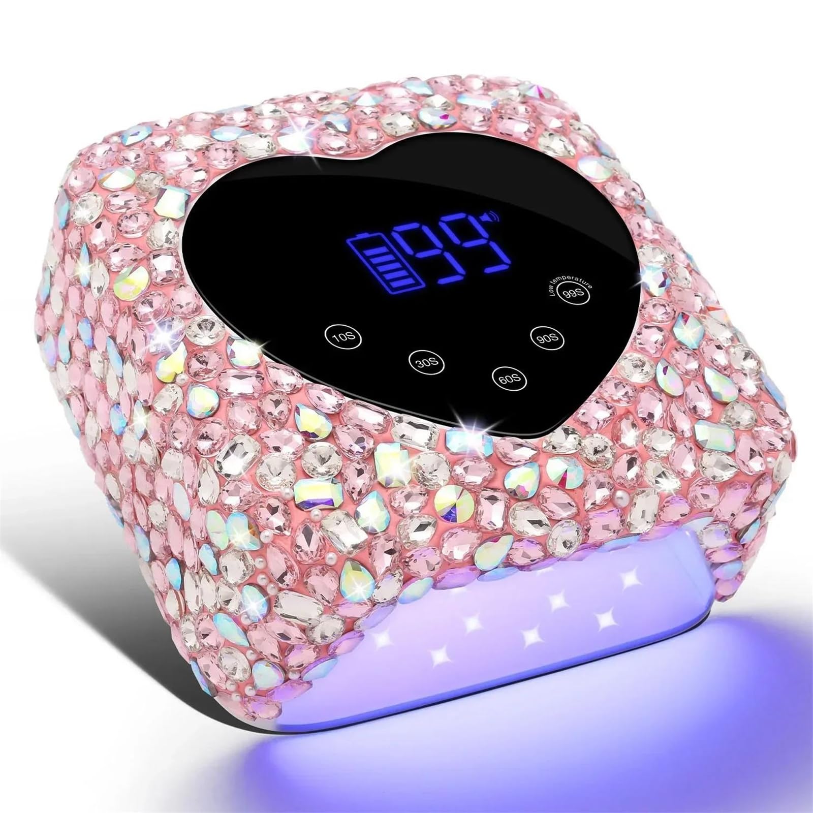 ALKYANK ,Pink, Cordless UV Nail Lamp Rechargeable 30 LEDs Nail Dryer with 5 Timer Settings UV Cabin Manicure Light for Nails Nail Salon Tools