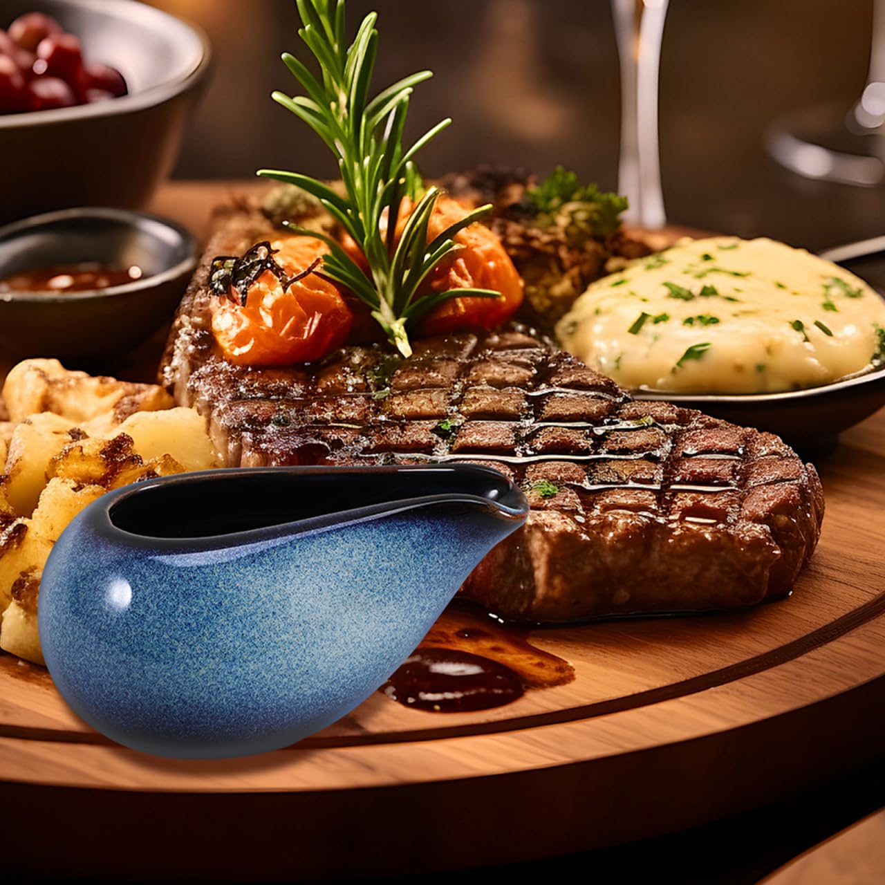 VICASKY Porzellan Saucenkrug Milchkännchen für Salatdressings Saucen Robustes Glattes Design für Warme Soßen Beruhigende Farbe für Ihre Küche